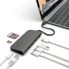 Alliage d'aluminium de l'adaptateur MultiPort 4K * 2K @ 30Hz HDMI, Type-C PD, Ethernet Gigabit, lecteur de cartes SD / Micro