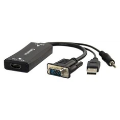MSLFORCE | VGA Male To Hdmi Femelle Câble Adaptateur Avec Usb 3.5mm Audio Converter