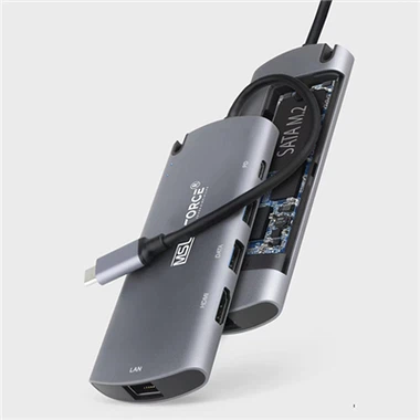 Hub USB-C 6 en 1 avec boîtier SSD M.2